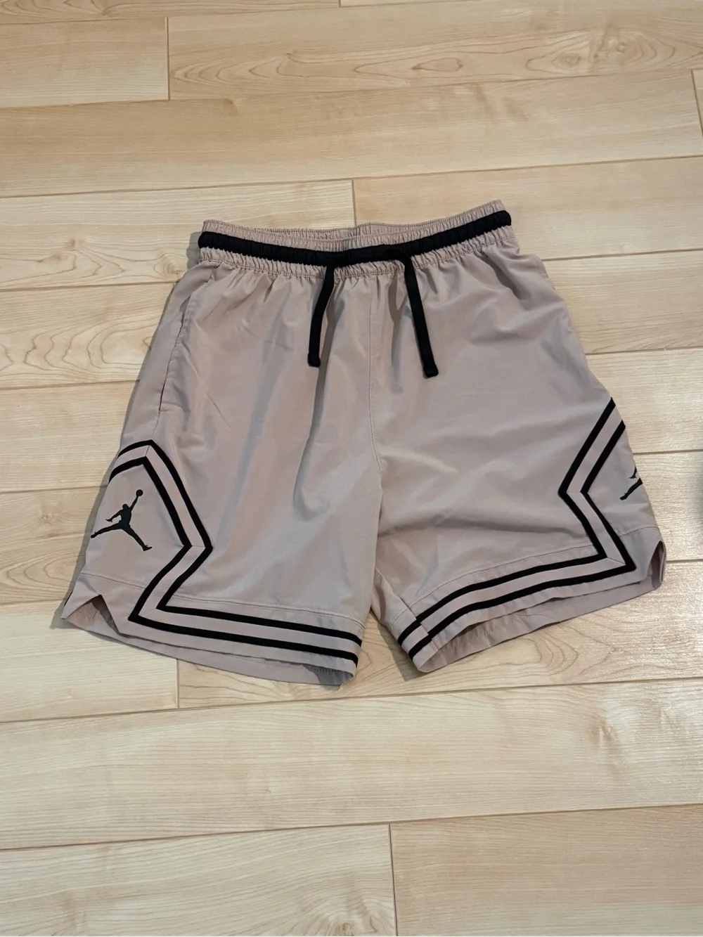 Jordan Men’s Beige Athletic Shorts with Black Accents